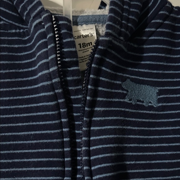 Carter's Navy and White Striped Footie - Picture 3 of 4